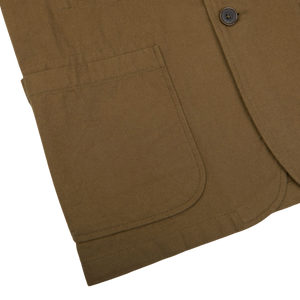 Universal Works Olive Green Cotton Five Pocket Jacket Edge1