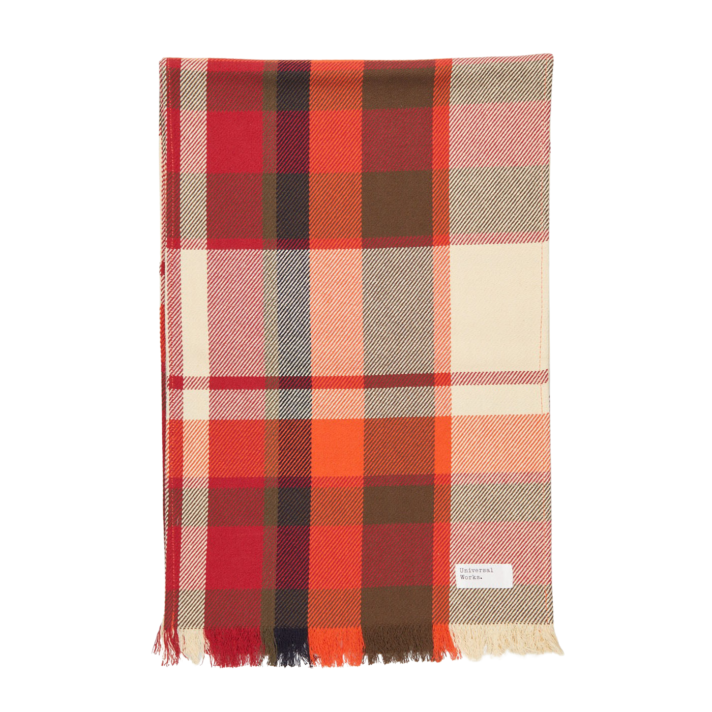 Universal Works | Red Earth Checked Cotton Long Scarf – Baltzar