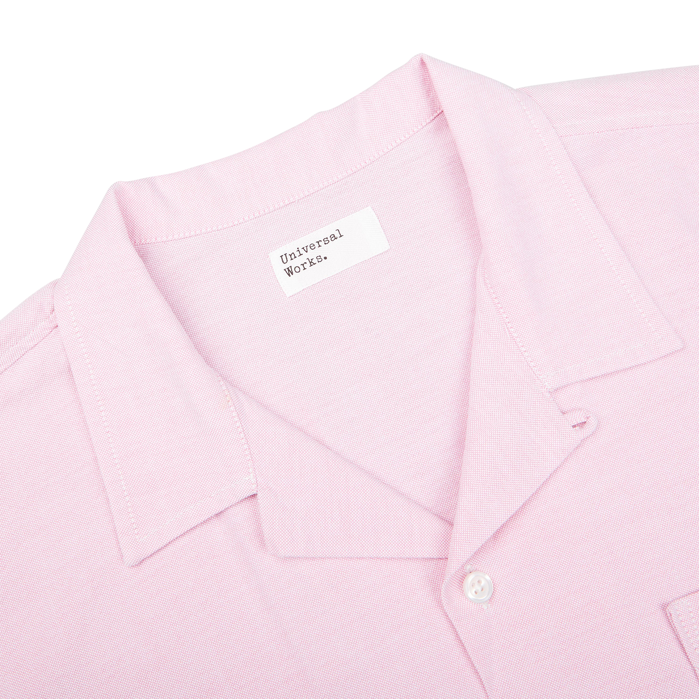 The Pink Cotton Oxford Camp Collar Road Shirt by Universal Works.