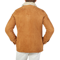 Werner Christ Camel Beige Suede Leather Liam Jacket Back