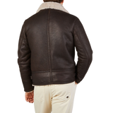 Werner Christ Dark Brown Leather Alim Flight Jacket Back