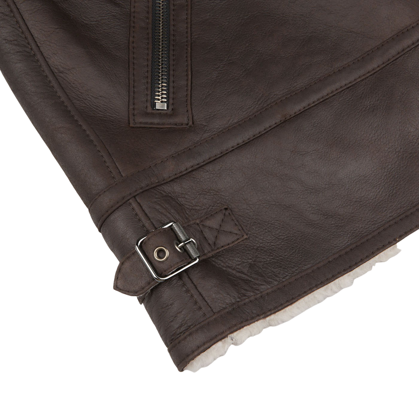 Werner Christ Dark Brown Leather Alim Flight Jacket Edge