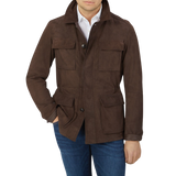 The Werner Christ Dark Brown Suede Anton Leather Jacket is a stylish and slim fit outerwear option.