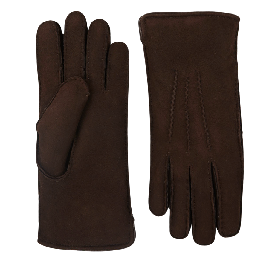 Werner Christ | Dark Brown Lined Baltzar Gloves Suede – Wool Leather