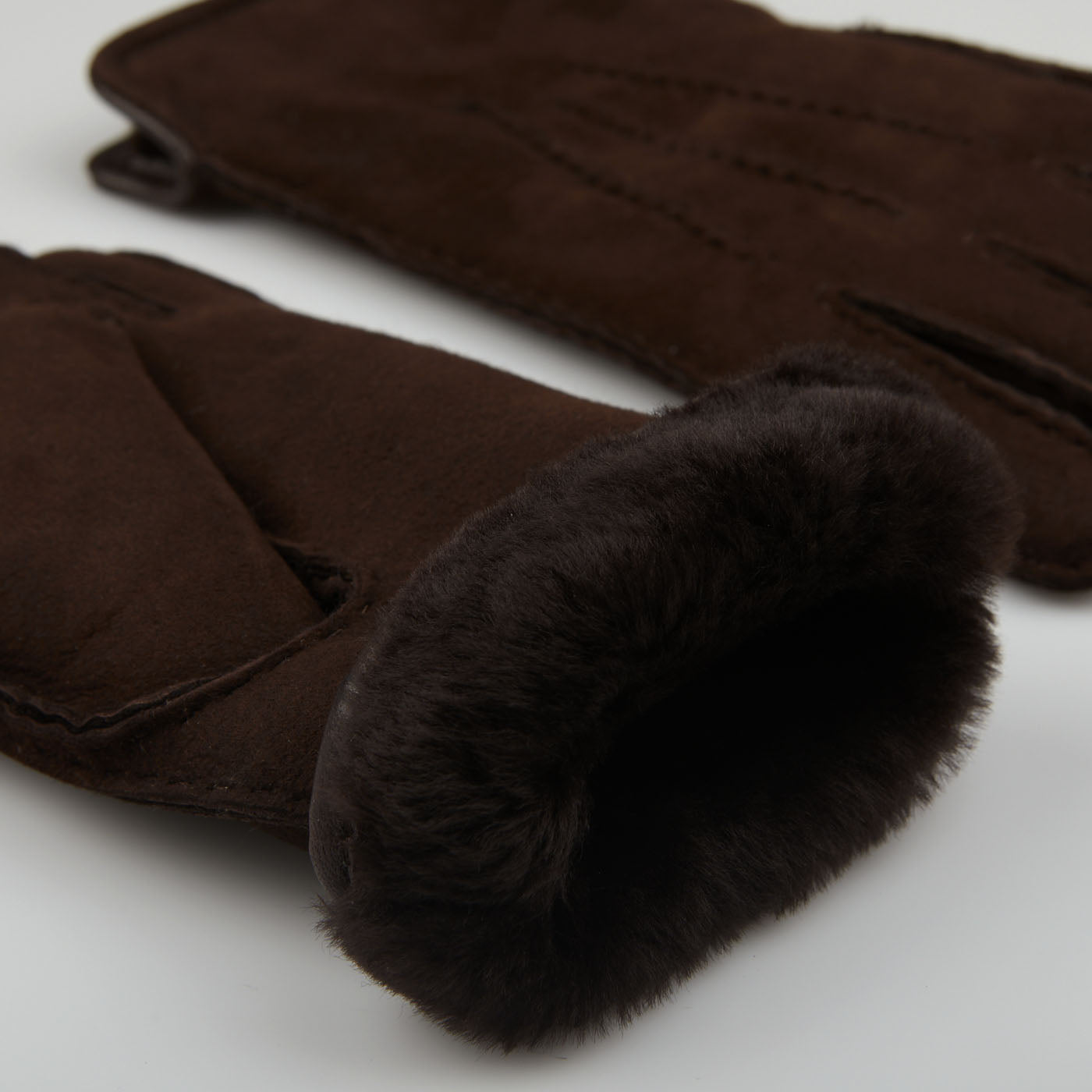 Werner Christ | Dark – Wool Baltzar Brown Gloves Lined Leather Suede