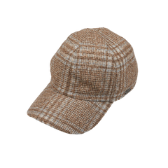 Wigéns Beige Checked Wool Alpaca Baseball Cap Feature