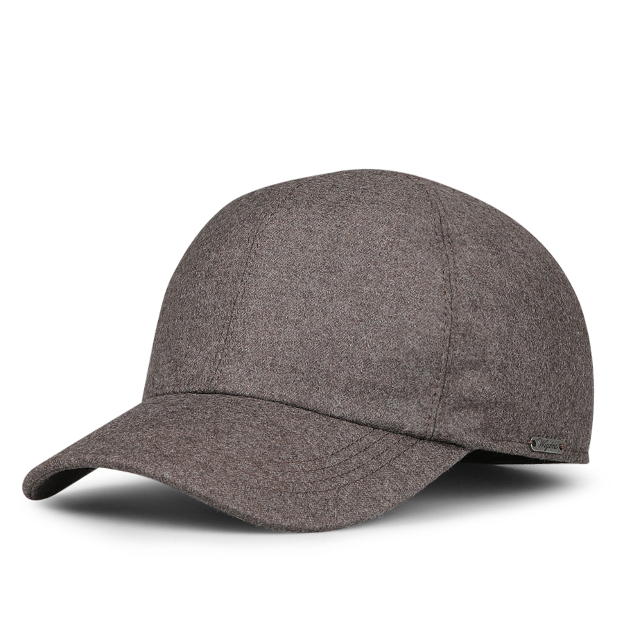 The Brown Loro Piana Wool Cashmere Baseball Cap by Wigéns is a sophisticated piece featuring a curved brim and a small metal brand tag, capturing the sleek efficiency of the storm system.