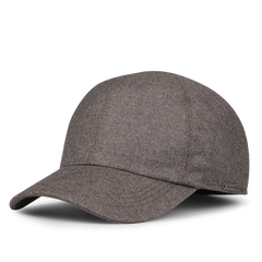 The Brown Loro Piana Wool Cashmere Baseball Cap by Wigéns is a sophisticated piece featuring a curved brim and a small metal brand tag, capturing the sleek efficiency of the storm system.