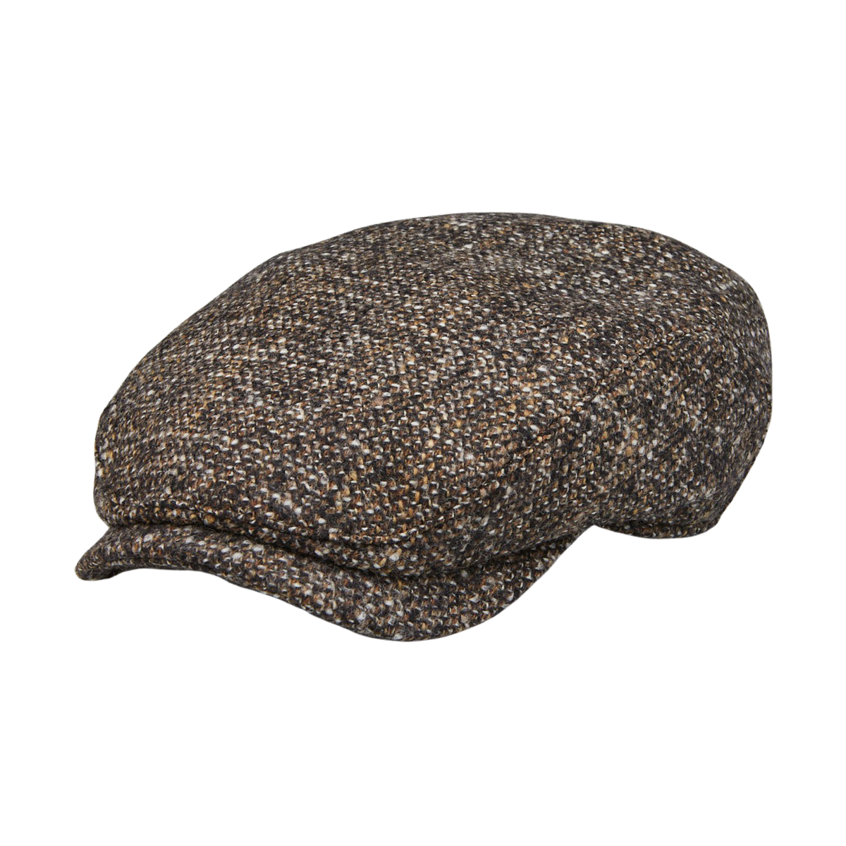 A Wigéns Brown Melange Wool Ivy Contemporary Cap on a white background.