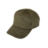 An adjustable Moss Green Cotton Corduroy Baseball Cap by Wigéns on a white background.
