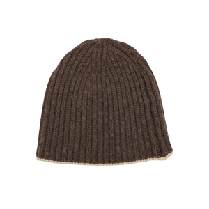 A Porcupine Alabaster Cashmere Ribbed Short Beanie by William Lockie on a white background in Scotland.