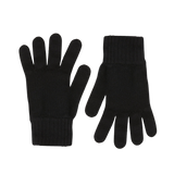 A pair of Black Pure Cashmere Gloves by William Lockie on a white surface.