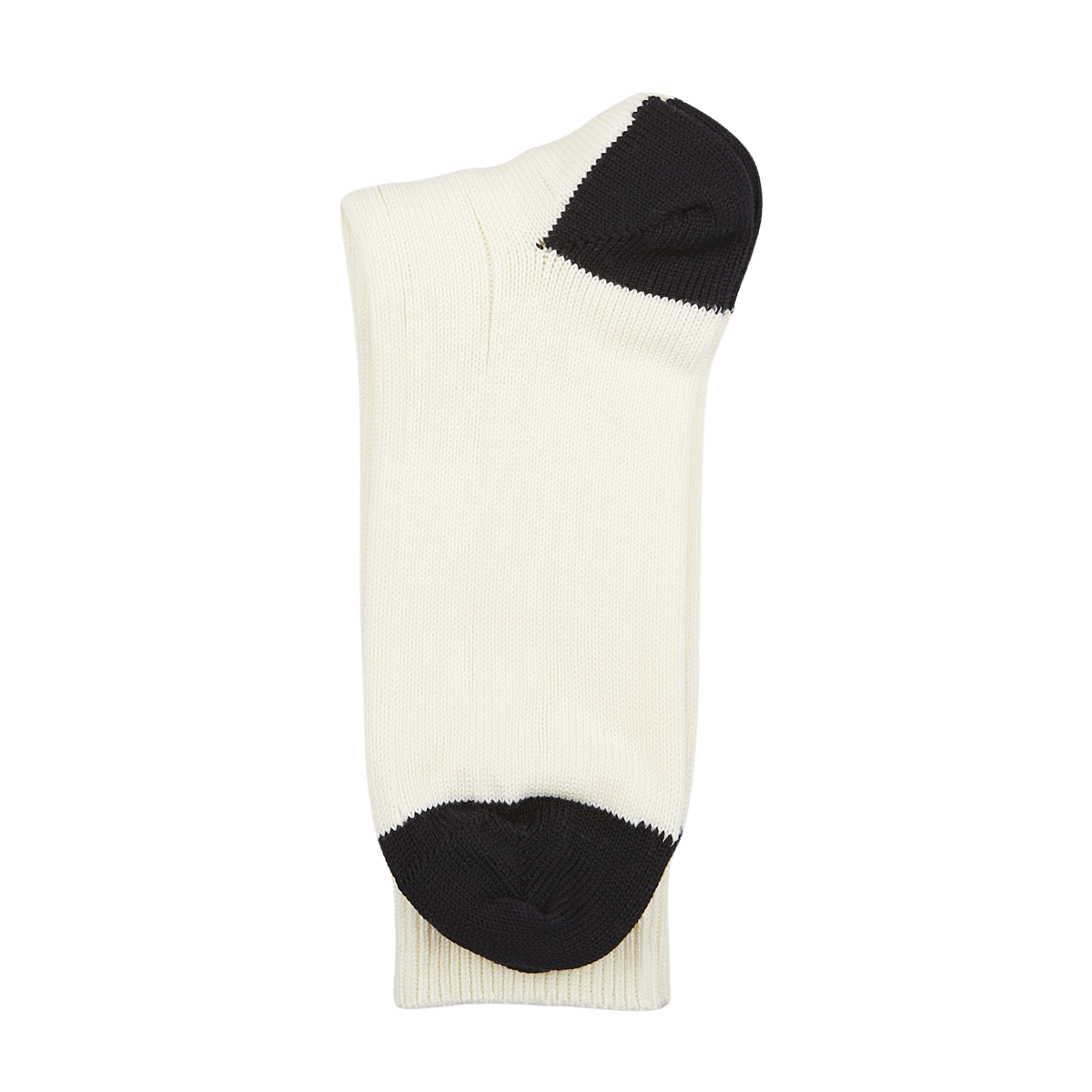 A pair of Cream White Cotton Contrast Cable-Knit Socks by William Lockie, displayed flat against a white background.