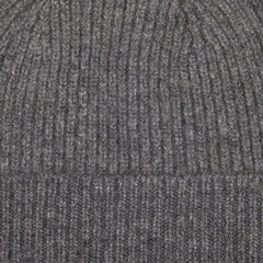 A Derby Grey Cashmere Fine Ribbed Beanie by William Lockie.