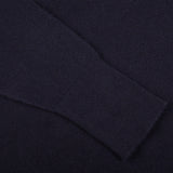 A close up of a Navy V-Neck Cashmere Sweater made with Scottish cashmere by William Lockie.