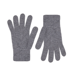 A pair of Smog Grey Pure Cashmere Gloves by William Lockie on a white surface.