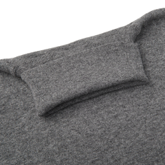 A close up of a Zanone Grey Melange Wool Cashmere Rollneck sweater.