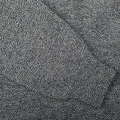 A close up image of a Zanone Grey Melange Wool Cashmere Rollneck sweater.