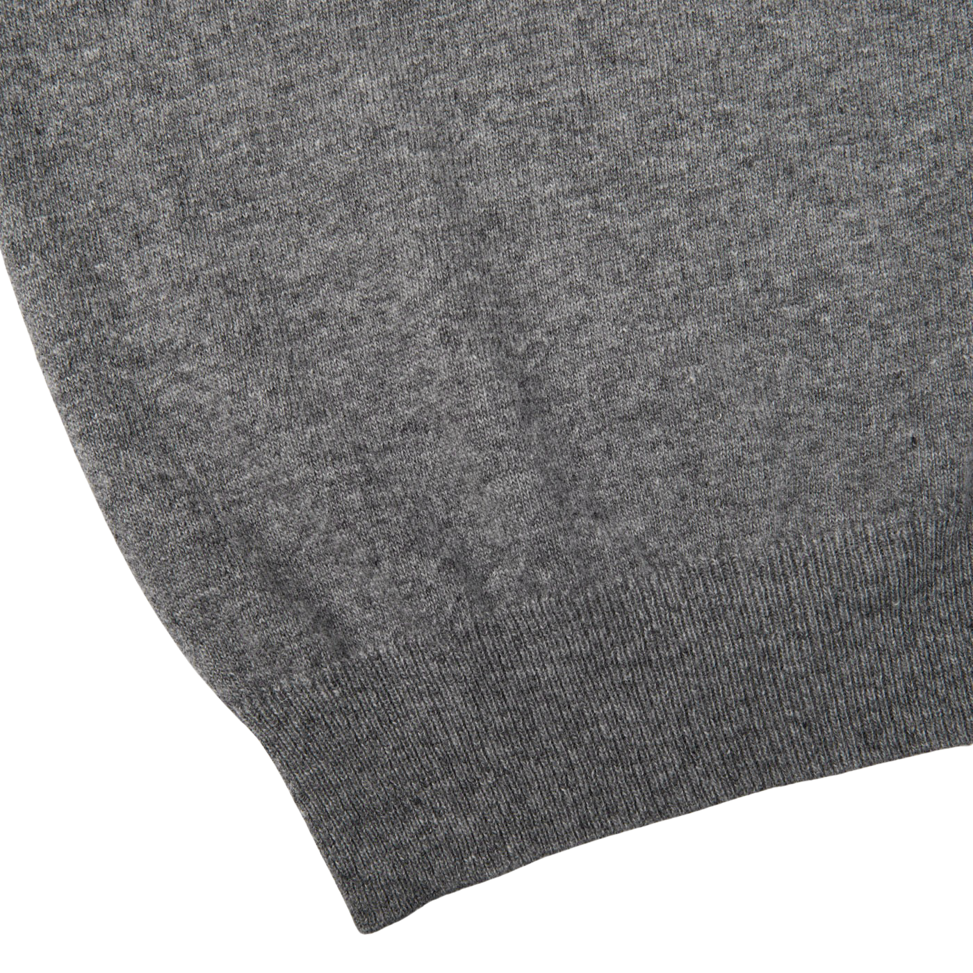 A close up of a Zanone Grey Melange Wool Cashmere Rollneck sweater.