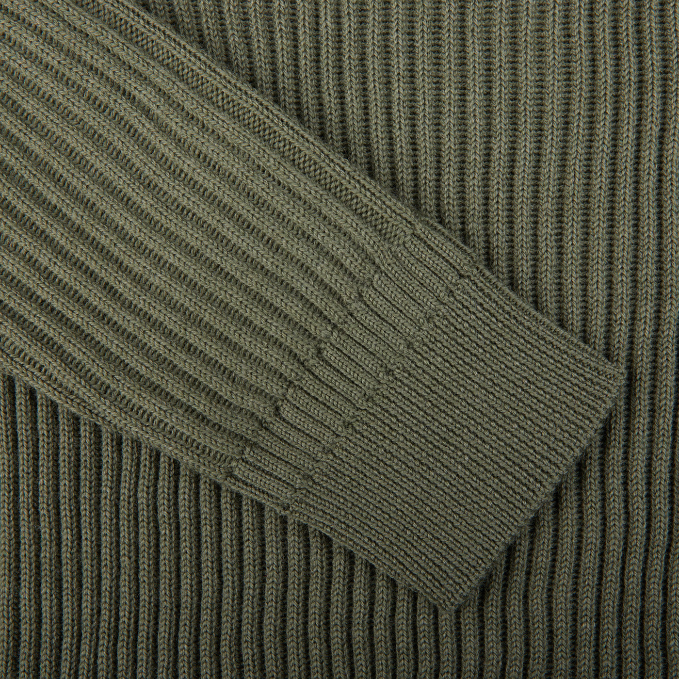 A close up of a Zanone Sage Green Ribbed Wool Rollneck sweater.