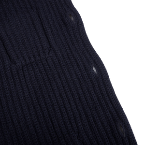 1Gran Sasso Navy Blue Chunky Knitted Wool Cardigan Inside