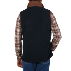 Alan Paine Dark Navy Fleece Aylsham Gilet Back