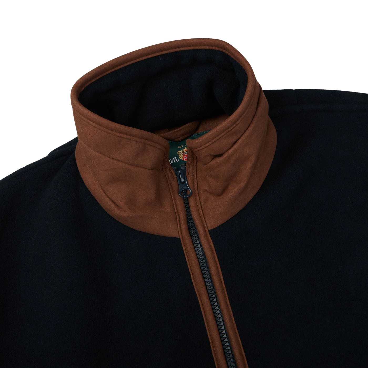 Alan Paine Dark Navy Fleece Aylsham Jacket Collar