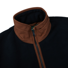 Alan Paine Dark Navy Fleece Aylsham Jacket Collar