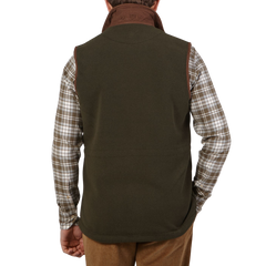 Alan Paine Moss Green Fleece Aylsham Gilet Back