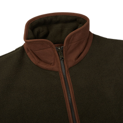 Alan Paine Moss Green Fleece Aylsham Gilet Collar