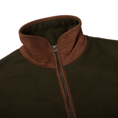 Alan Paine Moss Green Fleece Aylsham Jacket Collar