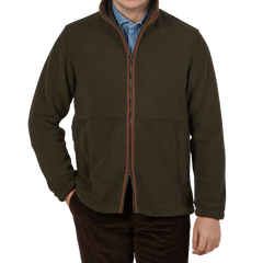 Alan Paine Moss Green Fleece Aylsham Jacket Front