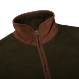 Alan Paine Moss Green Windblock Fleece Aylsham Jacket Collar