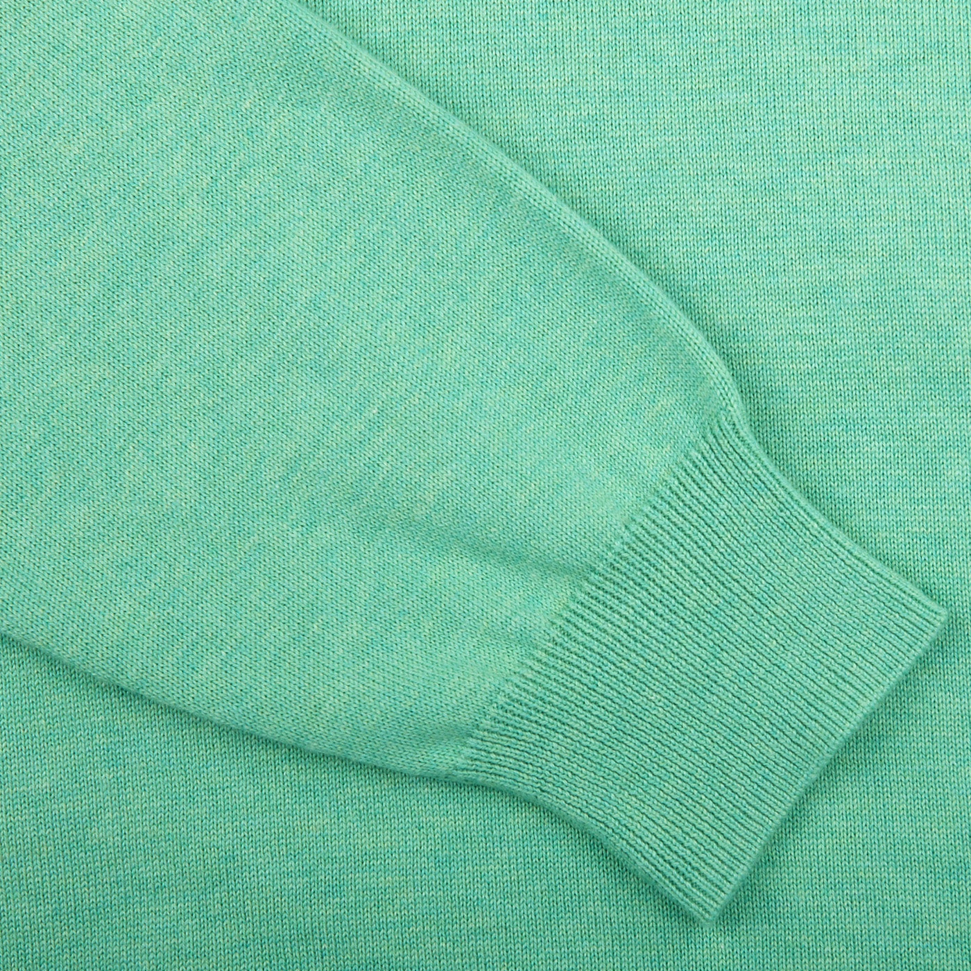 Alan Paine Spearmint Luxury Cotton 1:4 Zip Sweater Cuff