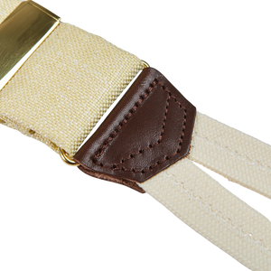 Albert Thurston Cream Hemp Leather 35 mm Braces Detail