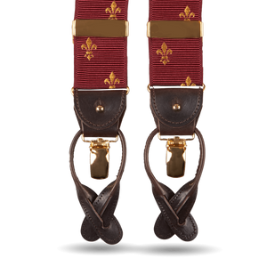 Albert Thurston Bordeaux with Gold French Lily Braces