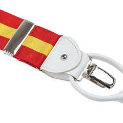 Albert Thurston Red Yellow Lords Stripe 40mm Braces Detail