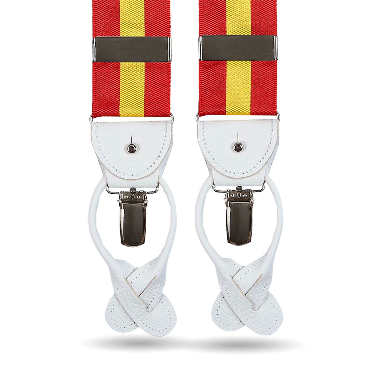 Albert Thurston Red Yellow Lords Stripe 40mm Braces Feature