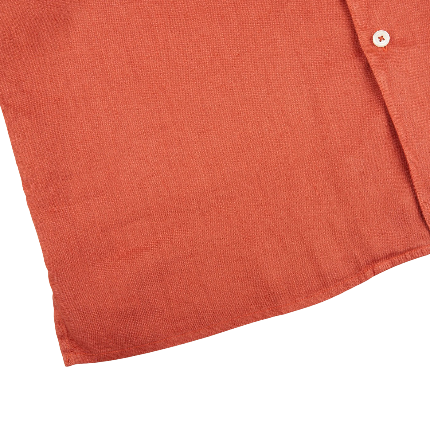 Altea Muted Orange Linen Short Sleeve Shirt Edge