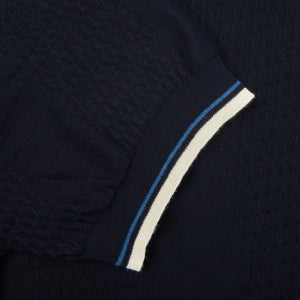 Altea Navy Blue Cotton Tipped Polo Shirt Cuff