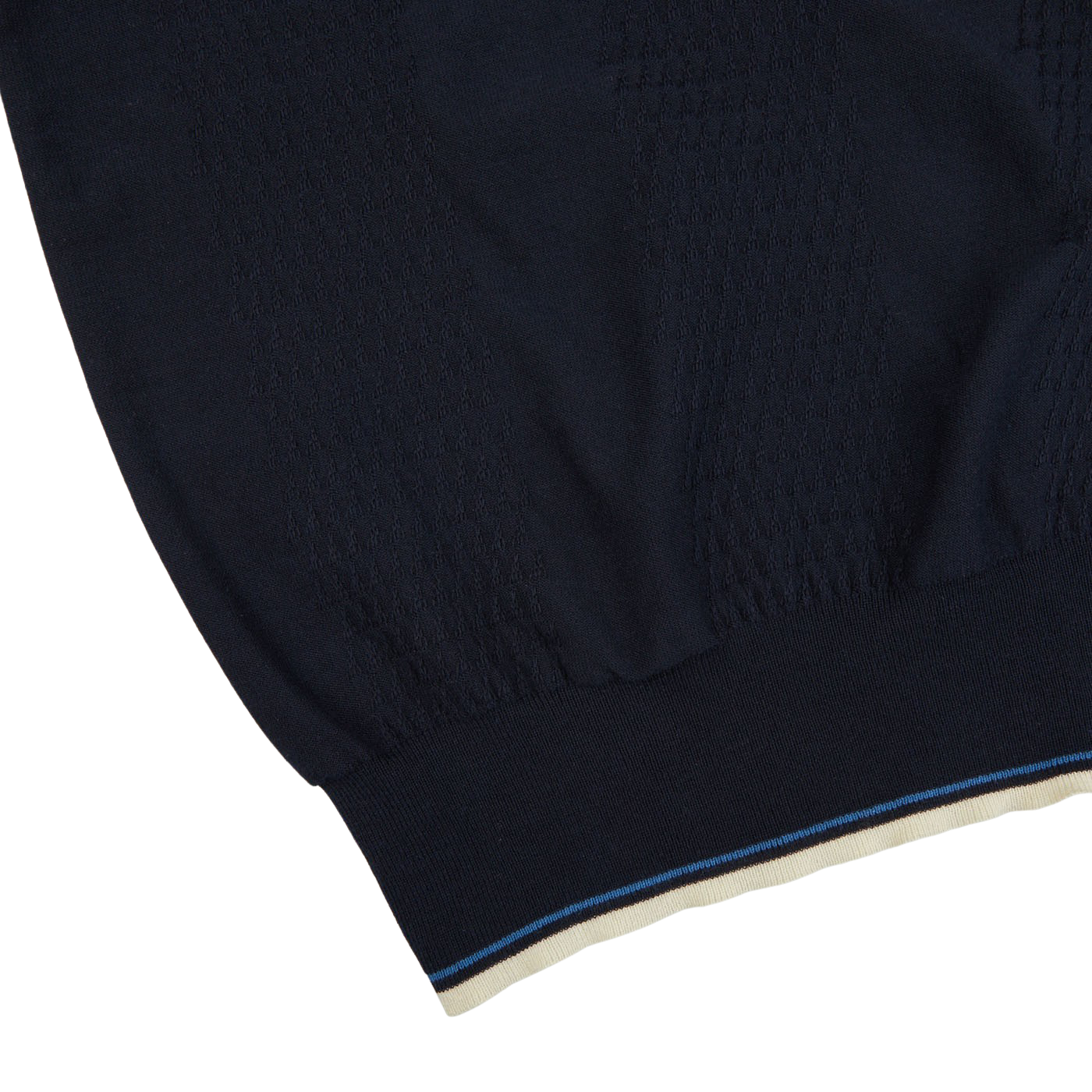 Altea Navy Blue Cotton Tipped Polo Shirt Edge