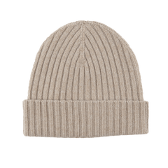 Amanda Christensen Beige Ribbed Cashmere Cap Fabric Feature