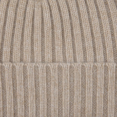 Amanda Christensen Beige Ribbed Cashmere Cap Fabric