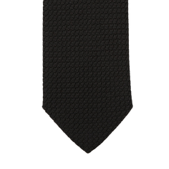 Amanda Christensen Black Grenadine Grossa Lined Silk Tie Tip