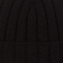 Amanda Christensen Black Wide Ribbed Cashmere Cap Fabric