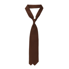 Amanda Christensen Dark Brown Grenadine Grossa Lined Silk Tie Feature