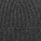 Amanda Christensen Dark Grey Ribbed Cashmere Beanie Fabric