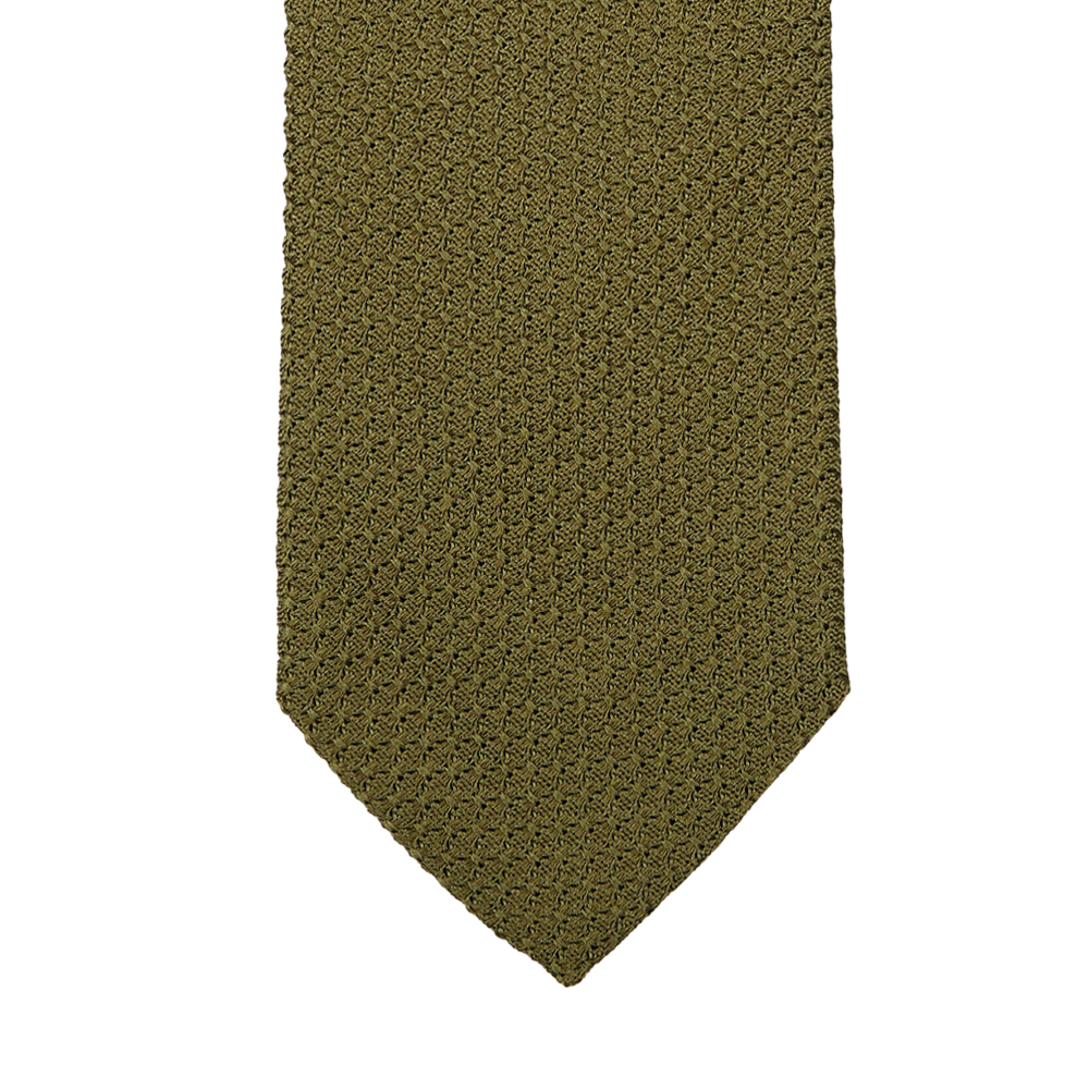 Amanda Christensen Green Grenadine Grossa Lined Silk Tie Tip