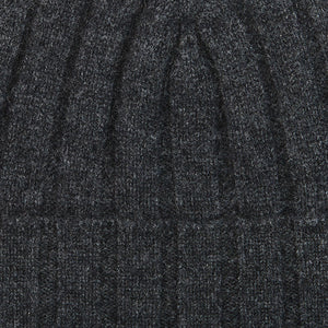 Amanda Christensen Grey Wide Ribbed Cashmere Cap Fabric