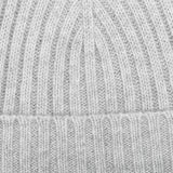 Amanda Christensen Light Grey Ribbed Cashmere Beanie Fabric